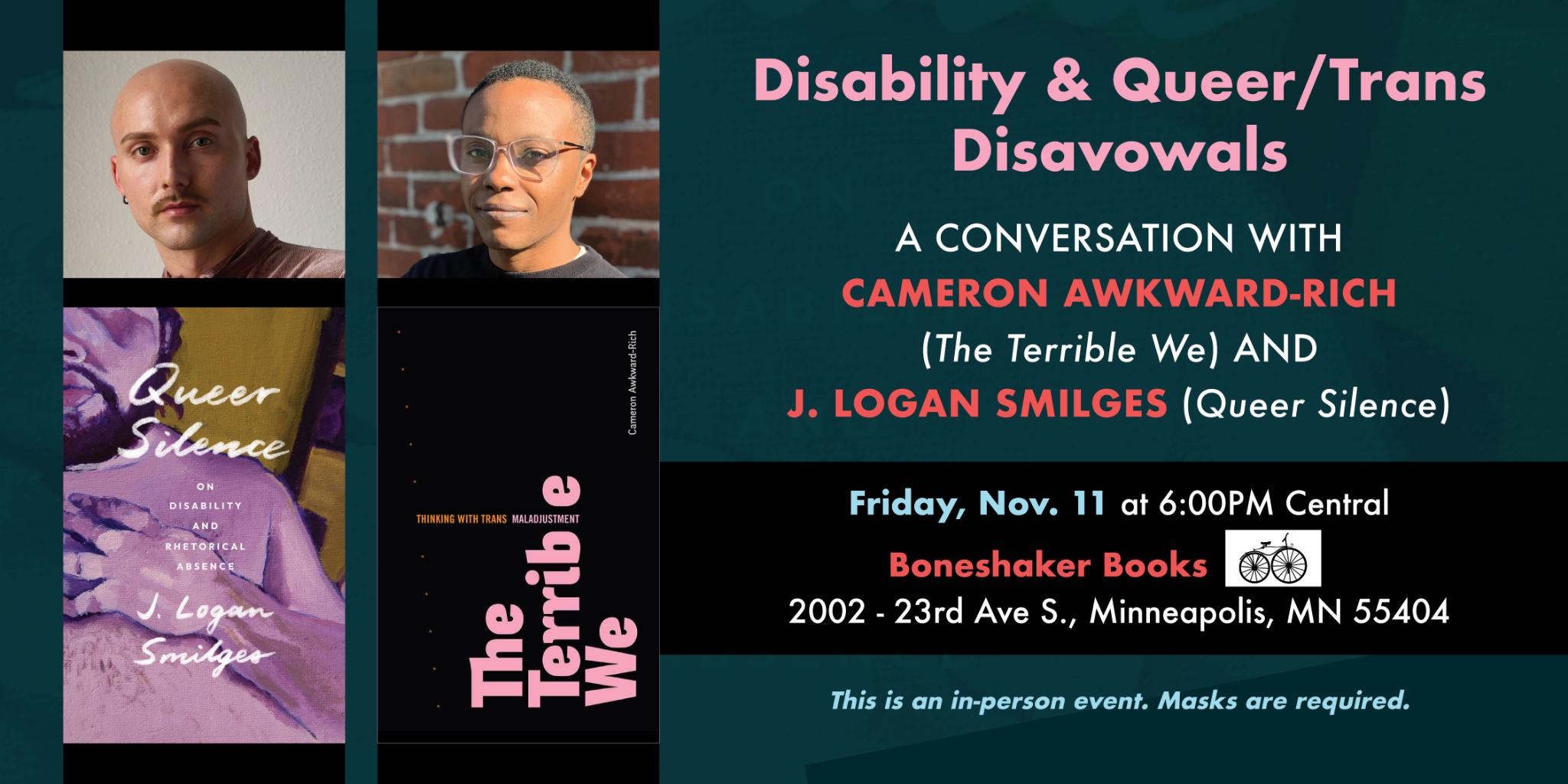 Book Event: Disability and Queer/Trans Disavowals